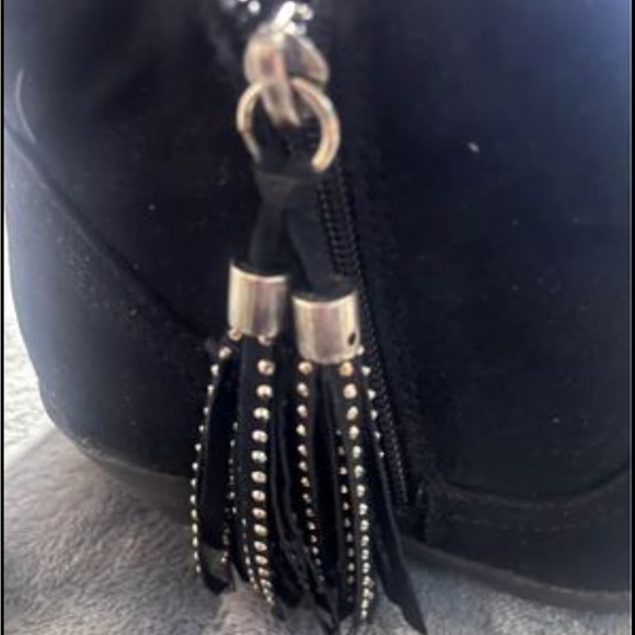 Wonder Nation Girls Black boots  Suede like material  size 2 - Picture 2 of 11